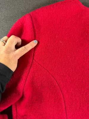 Vintage 1970s Wool Cardigan SIZE 14 100% Pure Wool Moffat Woollens Red Bouclé thumbnail 12