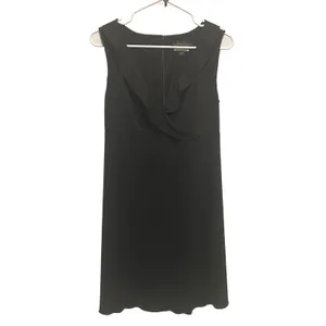 Nicole Miller Maternity Dress Women S Black Ruffle V-Neck Peter Pan Collar Crepe thumbnail 2