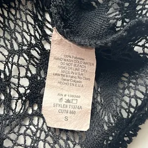 Vintage Peppermint Knit Lace Women’s Crop Top S Cold Shoulder Festival Summer thumbnail 3