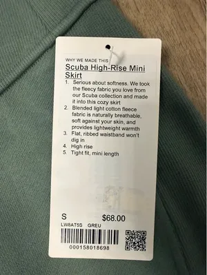 Lululemon Scuba HR Mini Skirt Size S Green thumbnail 3