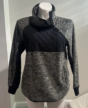 Abercrombie & Fitch black and gray‎ comfy pull over jacket size Large thumbnail 1