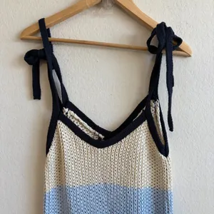 NWOT ZARA Striped Blue Ombre Crochet Chunky Knit Midi Dress Womens Small thumbnail 7