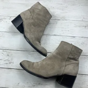 Sam Edelman Suede Ankle Boots Tan Joey Booties 6 1/2 Neutral Boho Minimalist thumbnail 2