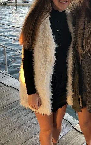 Papaya Fur Vest thumbnail 2