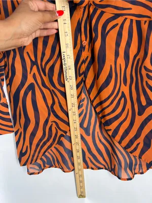 Bar‎ III Zola Zebra Tie Front High Low Blouse XS NWT Desert Mood thumbnail 13