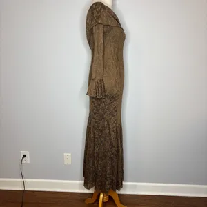 Fortunate One - Brown Here For Love Off Shoulder Mesh Maxi Dress thumbnail 6