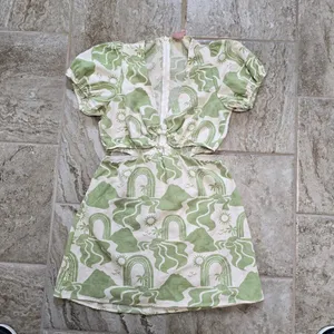 Show Me Your Mumu Jessa Mini Dress Size Small Green Cream Wedding Guest thumbnail 5