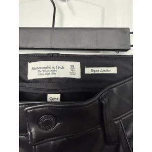 Abercrombie & Fitch Curve Love 90s Straight Vegan Leather Pants 28 6 Short thumbnail 7