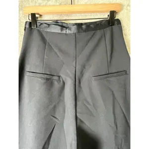 Anthropologie Corset Bow Pleated Wide Leg Pants Black High Rise Size 6 Chic thumbnail 4