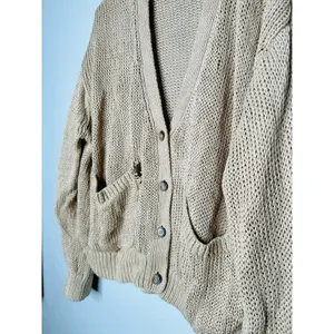 POLO RALPH LAUREN Brown Linen Knit Button Front Cardigan Sweater Size Large thumbnail 10