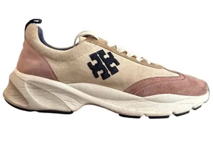 Tory Burch Good Luck Trainer Suede Chunky Sneakers Pink Moon Cream Size 10 thumbnail 1