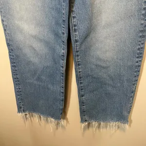Madewell The Perfect Vintage Wide-Leg Crop Jean Blue Raw Hem Women's 29 thumbnail 3