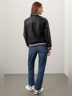 Slate & Willow Varsity Faux Leather Jacket thumbnail 5