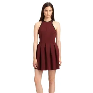 T Alexander Wang Dress Women Small Brown Racerback‎ Neoprene Mini Skater Scuba thumbnail 2