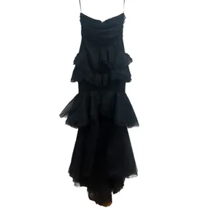 NEW NWT Michael Costello X Revolve Alai Strapless Tulle Maxi Gown In Black thumbnail 3