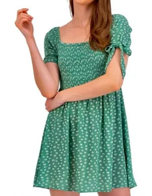 American Eagle Outfitters Teal Floral Dress thumbnail 1