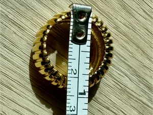 7 Gold plated steel Ribbed Dome statement Ring chunky cute preppy gift open end thumbnail 2