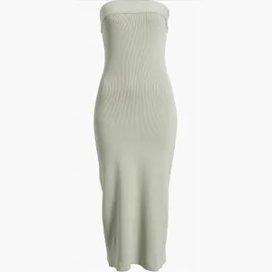 New! Free People Ravena Strapless Maxi Sweater Dress Lima Bean Size Large thumbnail 5