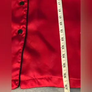 Linea Donatella Womens Satin Notch-Collar Pajama Set Size Large Color red thumbnail 8
