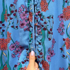 ASTR The Label Blended Blue Floral Print Button-Up Midi Dress S thumbnail 9
