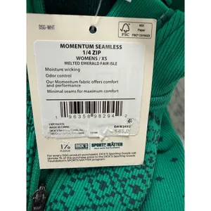 DSG Momentum Seamless 1/4 Zip Womens XS Melted Emerald Fair‎ Isle Pullover NEW thumbnail 5