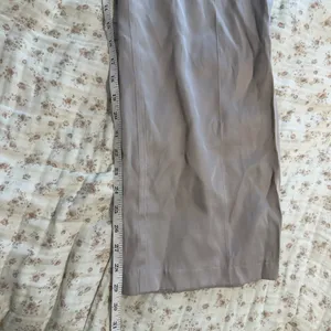 H&M High-Waist Wide Leg Satin Pants in Taupe thumbnail 6