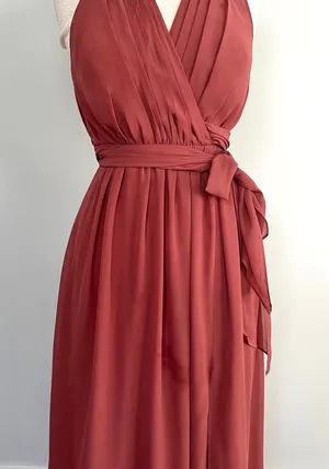 Revelry Rosewood Pink Mauve Eliza Chiffon Bridesmaids Formal Prom Dress thumbnail 5
