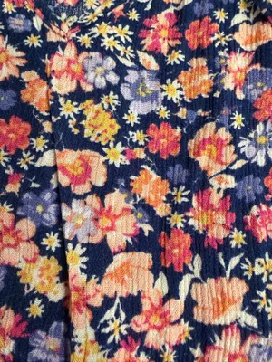 Madden Girl Navy Floral Smocked Waist Mini Dress Size Small thumbnail 2