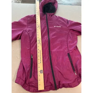 Columbia Womens small Hooded Jacket Lightweight‎ Purple Full Zip Coat thumbnail 3