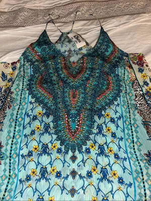 Rhea embellished resort-wear kaftan maxi dress Size S/M. thumbnail 3