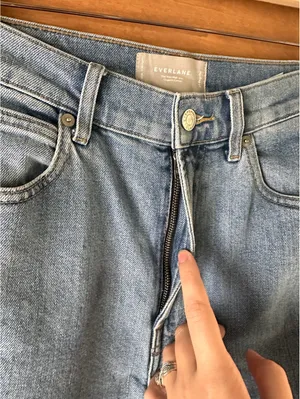 Everlane The Way High Jean Straight Organic Cotton Light Wash Women’s size 27 R thumbnail 4
