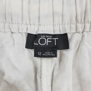 Ann Taylor LOFT Lace Shorts Womens 12 White Loose Elastic Waist Resort Vacation thumbnail 2