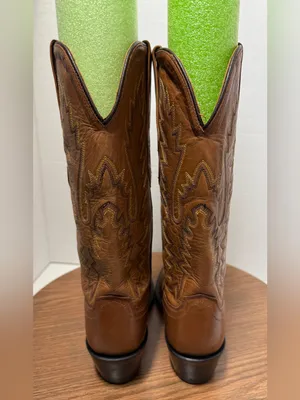Old West Women’s Tan Full Leather Western Cowgirl Annie Oakley Boots Size 6 thumbnail 4
