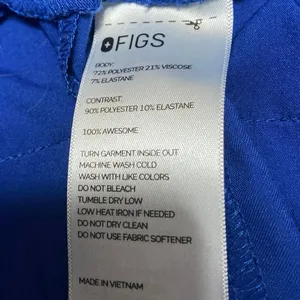 Figs Women's Blue Drawstring High Rise Straight Medical Scrub Pants Size XS thumbnail 4