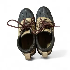 LL Bean Womens Duck‎ Boots Tan Rubber Waterproof Lace Up Size 6 thumbnail 2