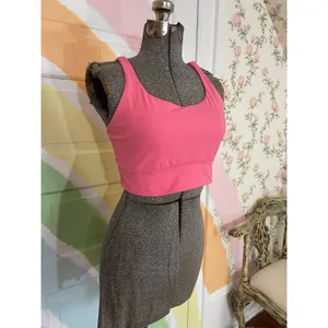 Lululemon Pink Strappy Back Longline Sports Bra Yoga Gym Activewear Medium thumbnail 2