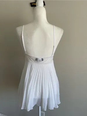 Sheer Lace-Trim White Chiffon Babydoll Top - Women thumbnail 5