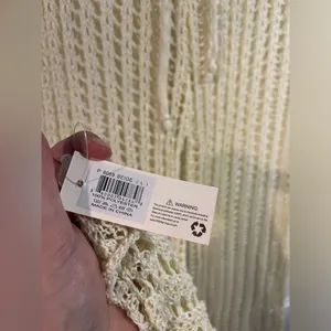 Odiva NWT Crochet Pullover Swimwear Cover Up Pants Size Large in Crème Color thumbnail 16