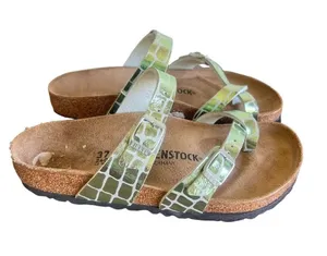 Birkenstock Mayari Gator Gleam Mineral Green Unisex Sandal Size 37 aka 6 #B1902 thumbnail 1