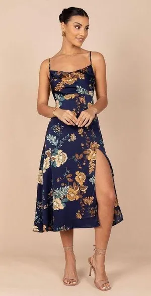 Petal & Pup Womens Alejandra Cowl Neck Midi Dress thumbnail 4