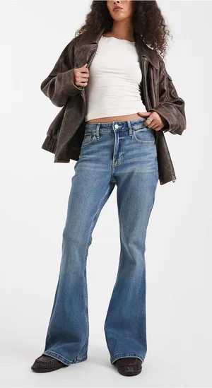 Hollister Y2K Mid-Rise Blue Flare bell bottom Jeans size 4R thumbnail 1