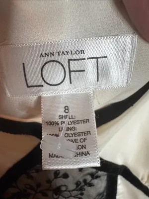 NWOT Ann Taylor LOFT Cream Satin Beaded Embroidered Velvet Trim Camisole Size 8 thumbnail 4