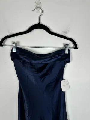 Altard State Navy Blue Satin Paityn Strapless Maxi Dress Women’s Sz XXS NWT thumbnail 4