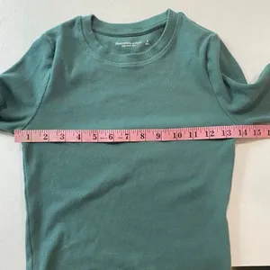 Abercrombie & Fitch Ribbed Cropped Long Sleeve Top Sage Green Size S thumbnail 5