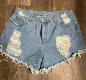 Shein Curve Distressed Jean Shorts thumbnail 1