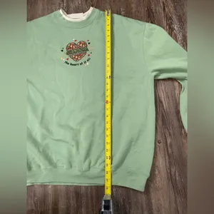 M&C Sportswear Vintage XL Green Grandma Pullover Sweatshirt Grannycore Cottage thumbnail 8