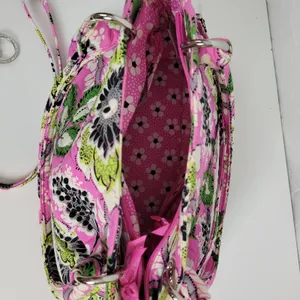 Vera Bradley Crossbody‎ Shoulder Bag Pink Print Fabric Handbag Purse Pocketbook thumbnail 10