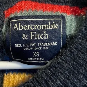 Abercrombie & Fitch Colorful Striped Bow Sweater Size‎ XS Preppy Y2K Rainbow thumbnail 4