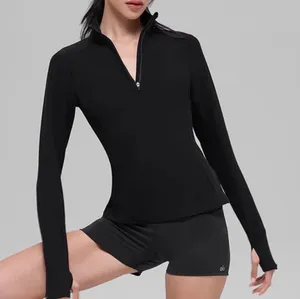 Alo Yoga Alosoft 1/2 Zip Rapid Pullover Black XXS thumbnail 1