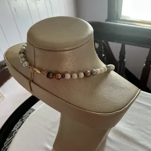 Beaded Necklace with Glass & Faux Pearl Accent thumbnail 6